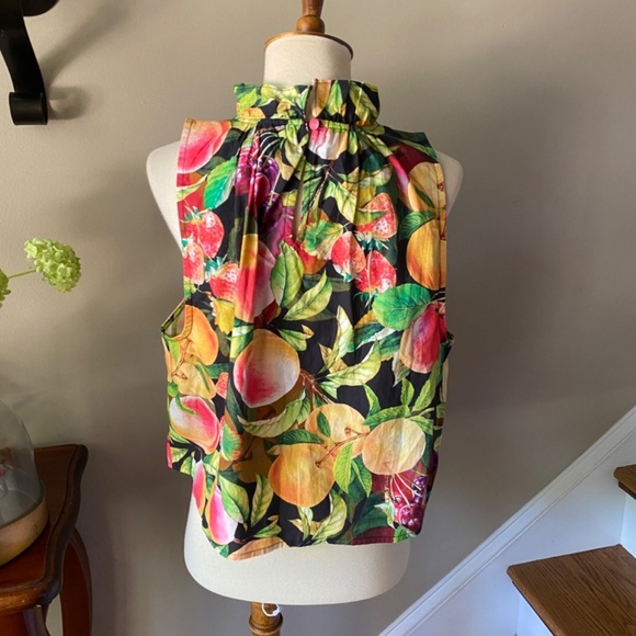 NWT Anthropologie Maeve Poplin Ruffle Neck Sleeveless Top Medium - Picture 4 of 6